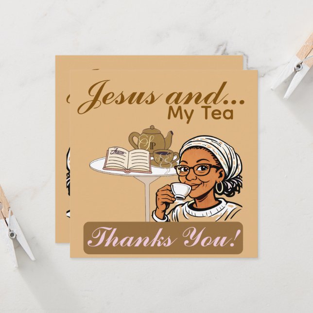Jesus and My Tea Stationery (Devant/Arrière en situation)