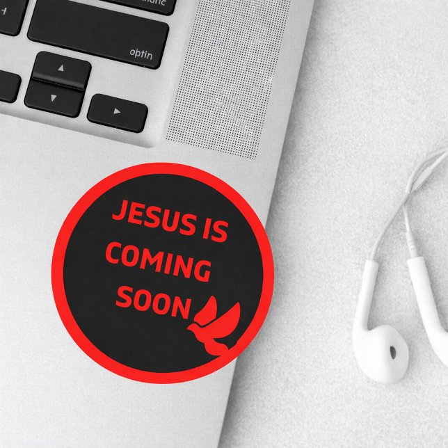 Jésus arrive bientôt _colombe rouge Autocollant (Créateur téléchargé)