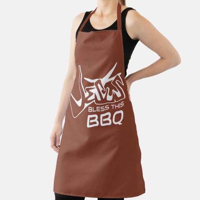 Jésus bénisse ce tablier en terre cuite BBQ (Insitu)