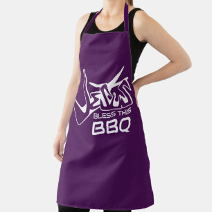 Jésus bénisse ce tablier violet d'aubergine BBQ