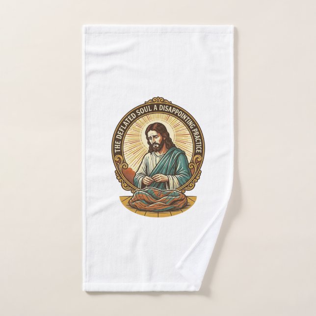 Jésus boule de yoga complètement dégonflée humour  (Serviette à main)