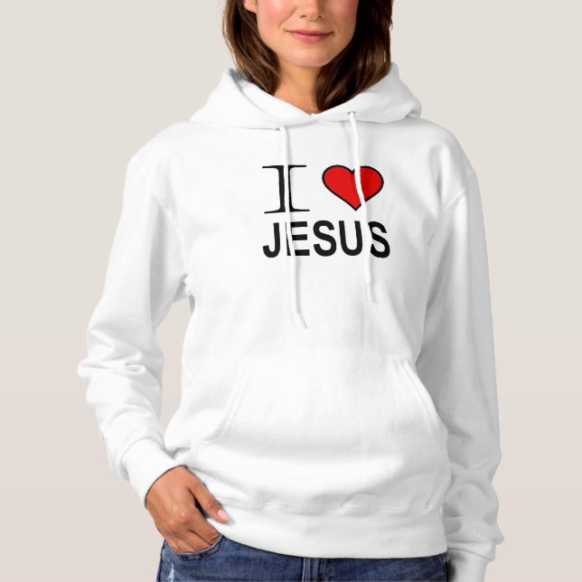 Jésus Cadeaux J'aime Jésus Logo pullover en toison (Devant)
