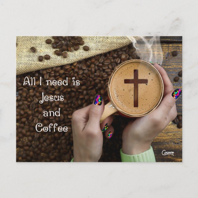 Jesus & Café - Carte postale (Devant)