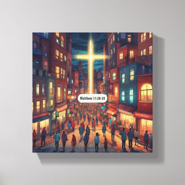 Jesus Cares - Toile Emballée Premium (Gloss) (Recto)