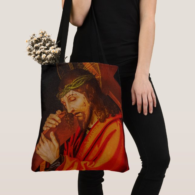 Jesus carrying the cross tote bag (De près)