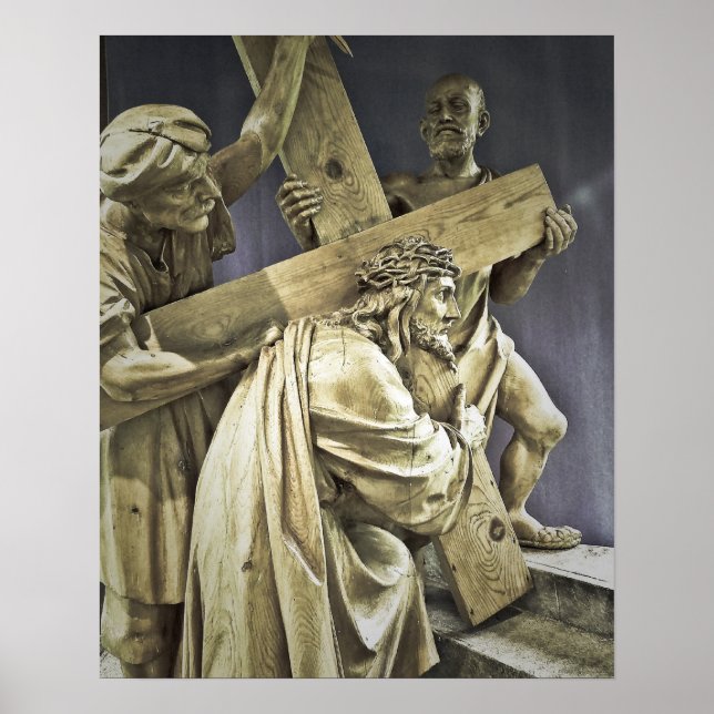 Jesus Christ Carrying Cross Poster (Devant)