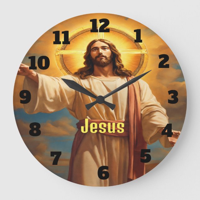 Jésus Christ dans Poche intemporelle Horloge mural (Recto)