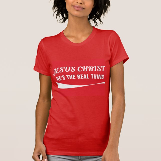 JÉSUS CHRIST LA VÉRITABLE CHOSE T-Shirts chrétiens (Devant)