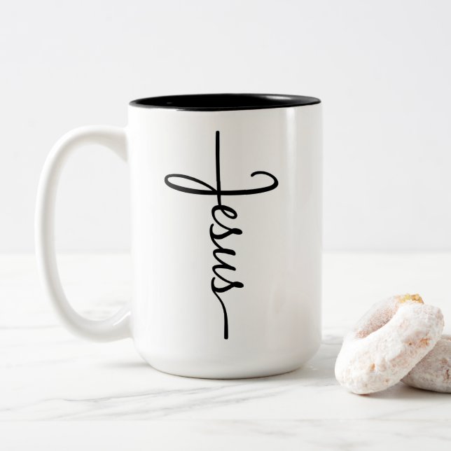 Jesus Cross Coffee Mug (Avec donut)