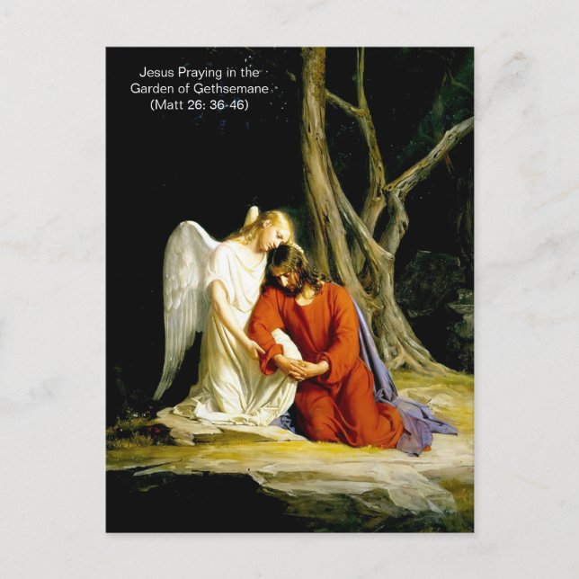 Jésus dans le jardin de Gethsémani Carte postale (Devant)