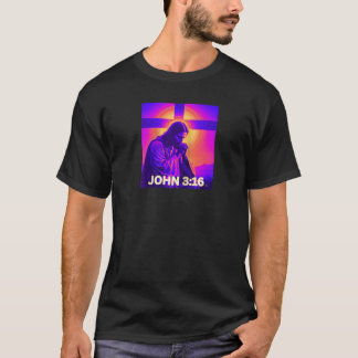 JÉSUS DANS UNE PRIÈRE T-shirt de baseball raglan e