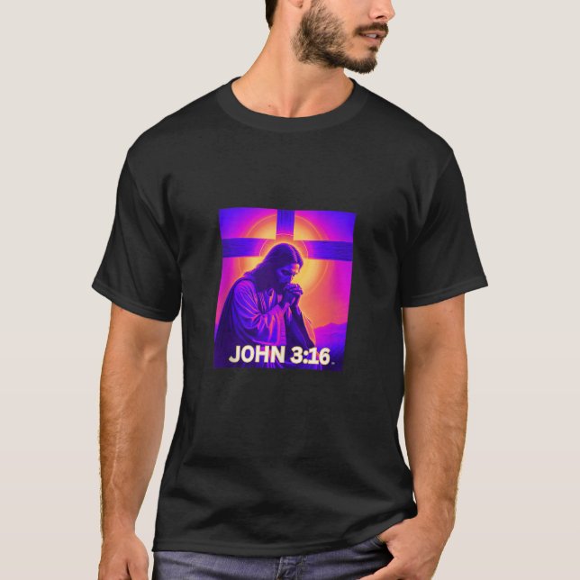 JÉSUS DANS UNE PRIÈRE T-shirt numérique (Devant)