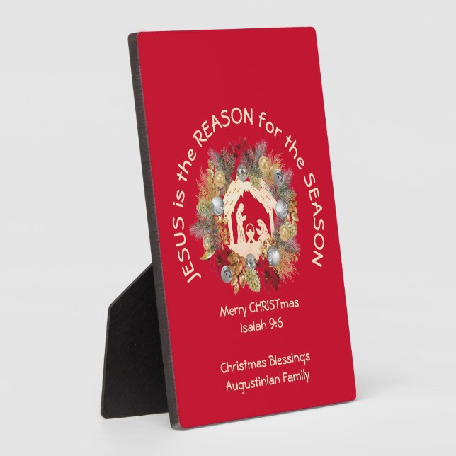 JÉSUS DE Noël Rouge, C'EST LA PLAQUE DE LA RAISON (Côté)