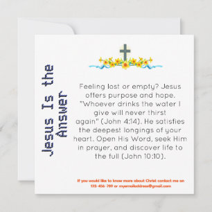 Jésus est la carte de témoignage de réponse