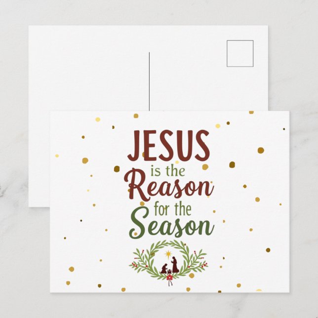 Jésus Est La Raison De La Carte Postale De La Sais (Devant / Derrière)