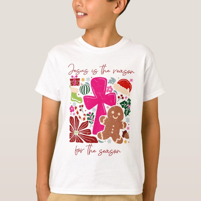 Jésus est la raison de la saison T-shirt garçon (Devant)