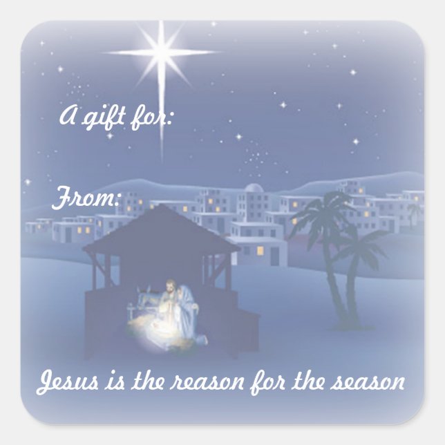 Jésus est la raison Nativité Étiquette de cadeau A (Devant)