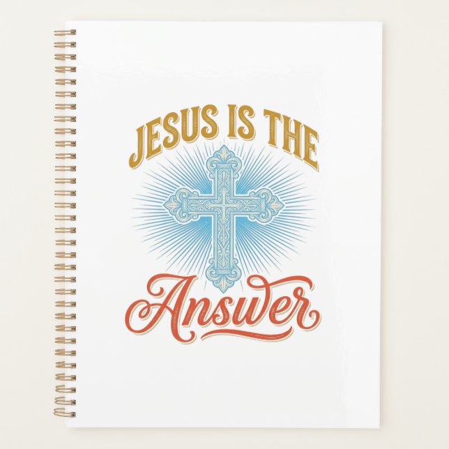 Jésus est la réponse Croix chrétienne Vector Desig (Devant)