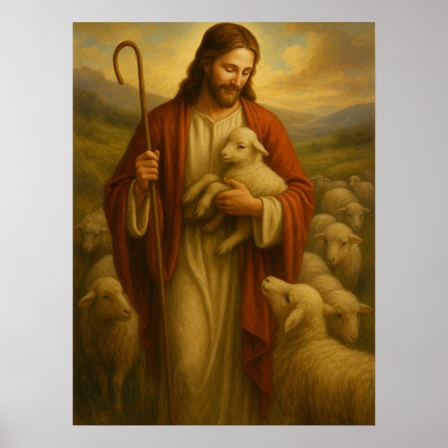 Jesus est le berger #3™ Affiche d'art mural LDS (Devant)
