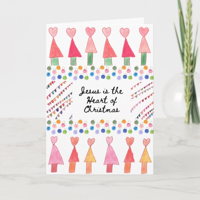 Jésus est le coeur de la carte de Noël (Devant)