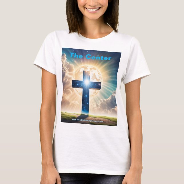 Jésus est le T-shirt féminin de la Croix du Centre (Devant)