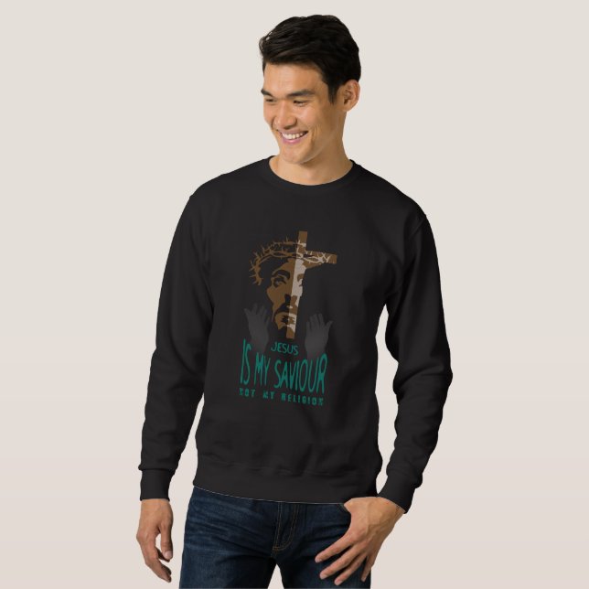 Jésus est mon sauveur | Sweatshirt masculin (Devant entier)