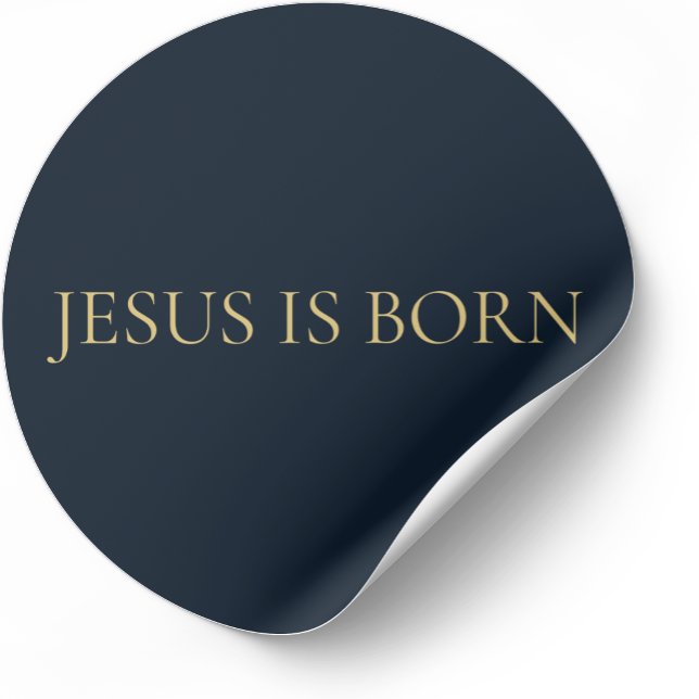 JÉSUS EST NÉ – Autocollant de Noël Minimal Navy  (Créateur téléchargé)