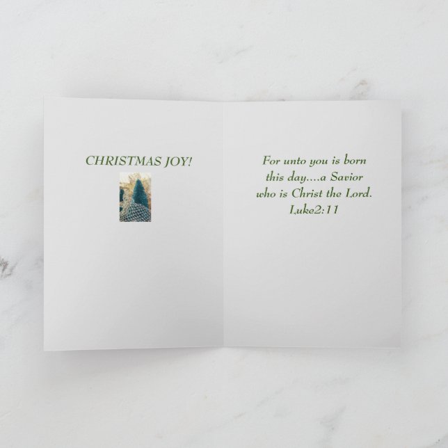 Jésus est né religieux Noël Luke CARTE de Noël (Intérieur)