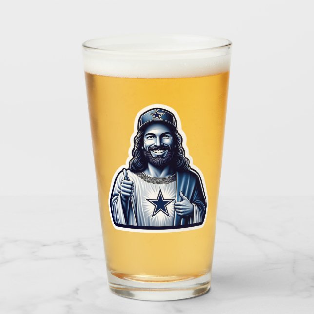 Jesus est un fan de Dallas qui boit du verre (Devant (rempli))
