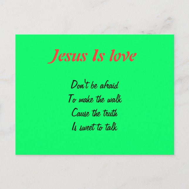 Jésus est une carte postale amour (Devant)