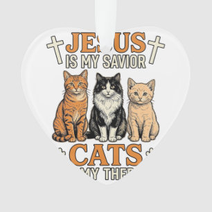Jésus et les chats sont ma thérapie Vintage T-shir