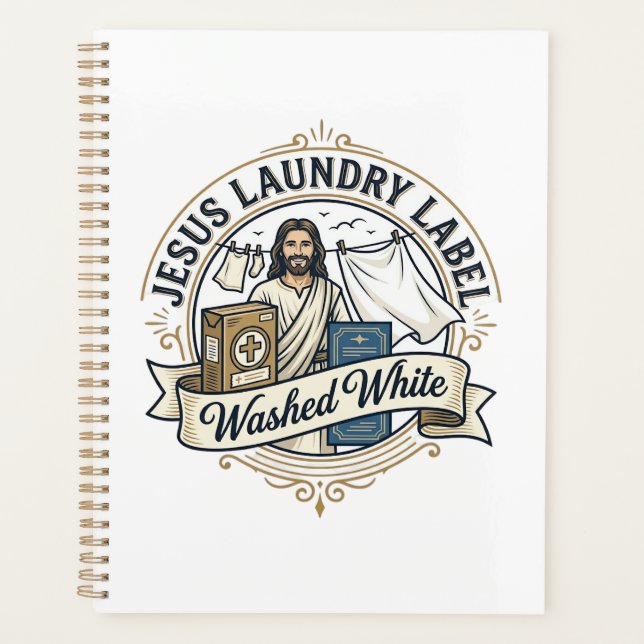 Jesus Étiquette de Lavage Lavé Blanc Jesus Lavage  (Devant)