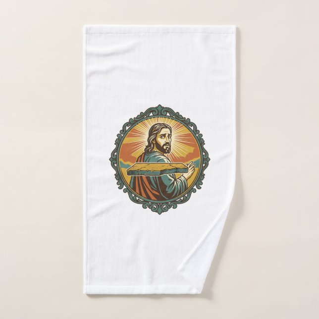 Jésus gêné trébuchant surface plane publique club (Serviette à main)