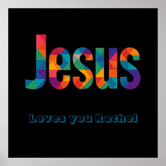 Jesus geometric design Poster (Devant)