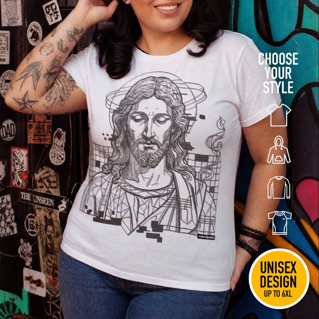 Jésus Grille Rétro Roi des Rois Apocalypse 19:16 (Heavyweight Streetwear Christian T-Shirts & available oversize 3XL, 4XL, 5XL, 6XL. Choose your style)