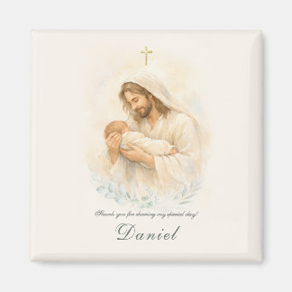 Jesus Holding Baby Baptism Save the Date Magnet