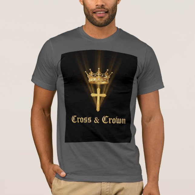 Jesus Is King Gold Crown Christian Men’s T-Shirt (Devant)