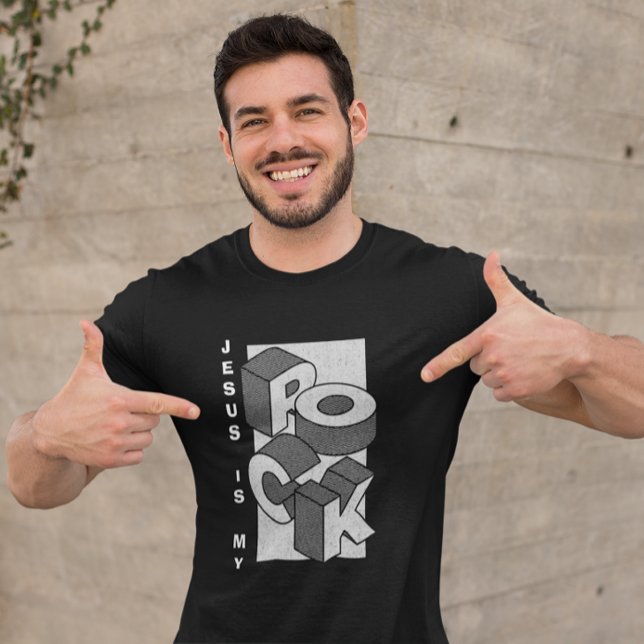 JESUS IS MY ROCK Isometric Christian T-Shirt (Créateur téléchargé)