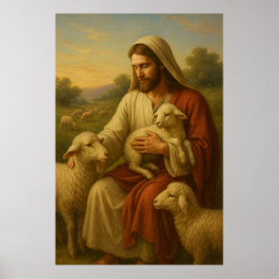 Jesus Is Shephard #1™ Poster d'art mural LDS