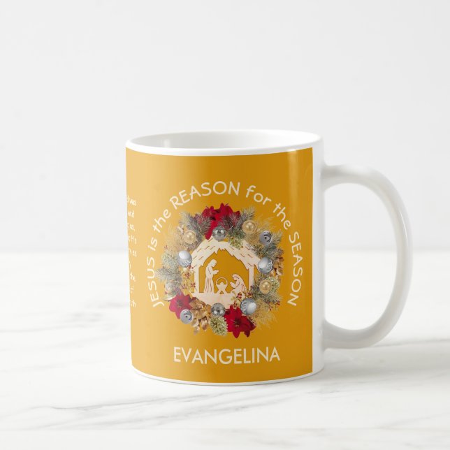 JÉSUS Jaune EST LA RAISON DE LA Mug Café de Noël (Droite)