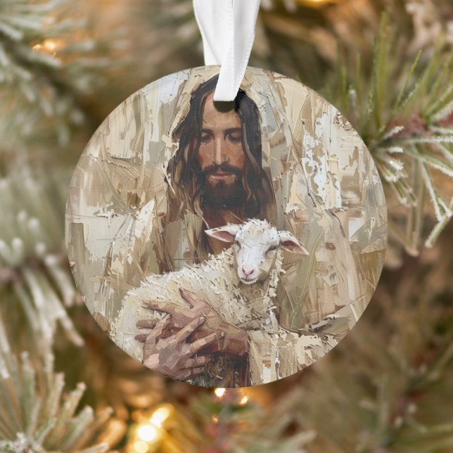 Jésus le Bon Berger tenant l'agneau (Arbre)