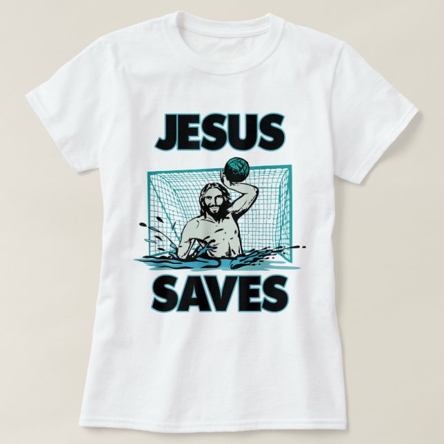 Jesus Le Goalie Water Polo Save T-Shirt Pour Chri (Design devant)