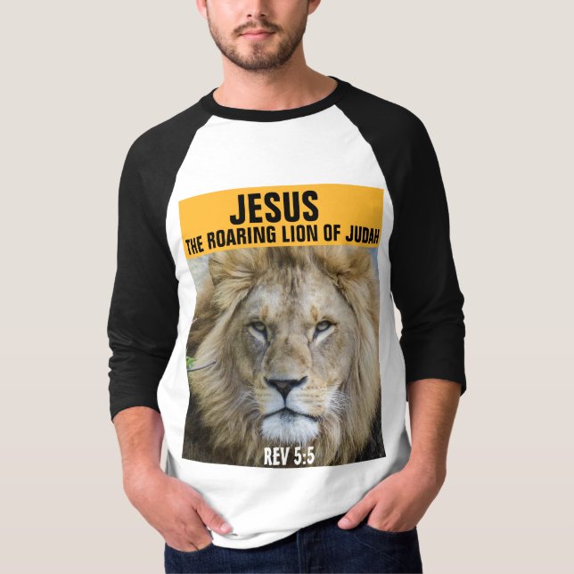 JÉSUS LE LION ROARANT DE JUDAH, REV 5:5 T-SHIRT (Devant)