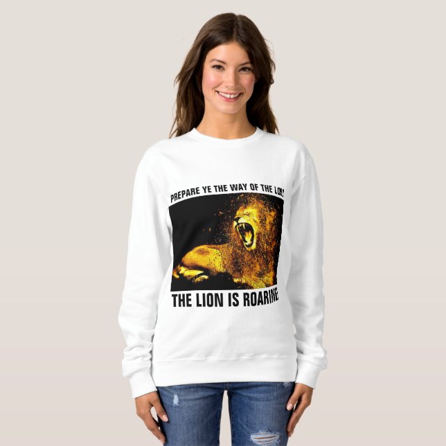 JÉSUS LION DE JUDAH ROARING, T-shirts chrétiens (Devant entier)