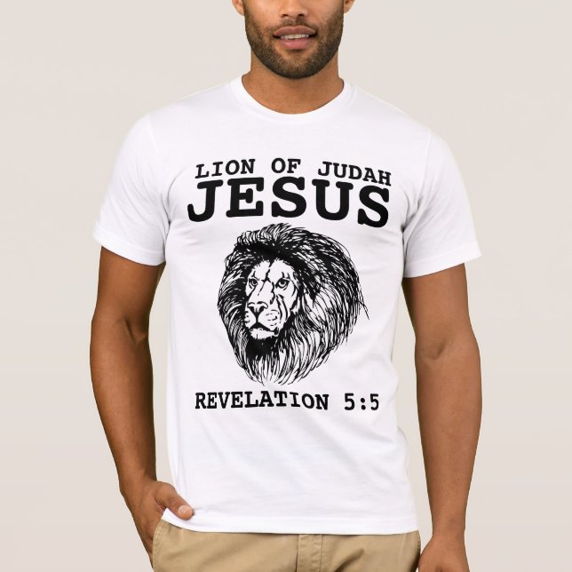 JÉSUS LION DE JUDAH, T-shirts chrétiens, REV 5:5 (Devant)