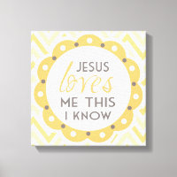 Jésus M'Aime Ceci Je Connais Toile Mur Art
