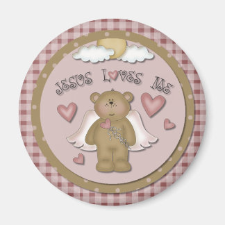 Jésus M'aime Christian Teddy Ours Angel Magnet
