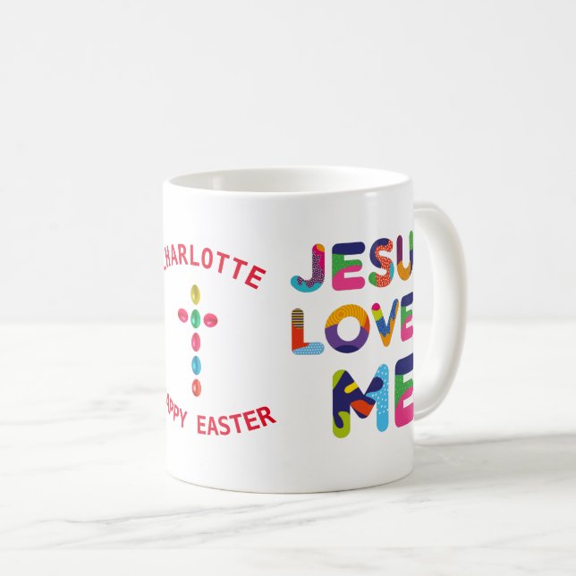 Jésus M'Aime Élégante Mug De Café Personnalisable (Devant droit)