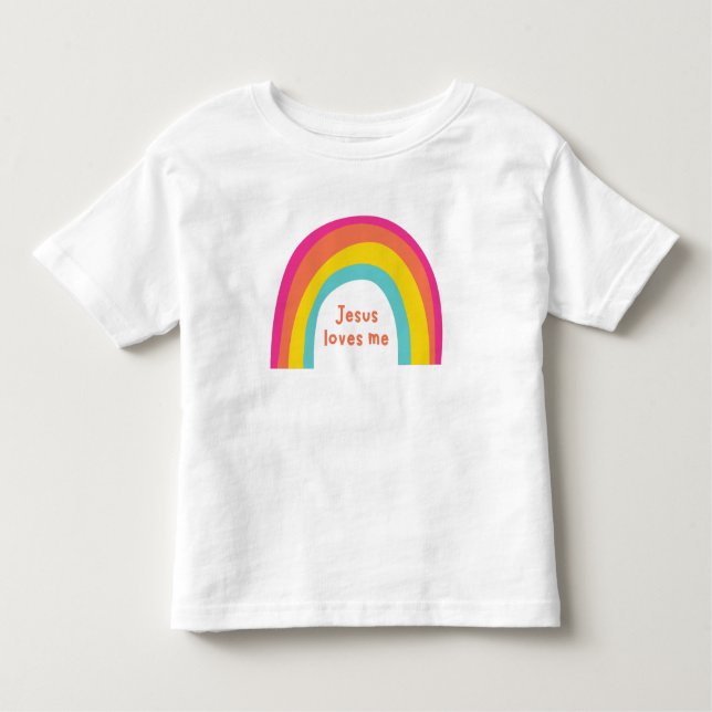 Jésus m'aime enfant arc-en-ciel T-shirt (Devant)