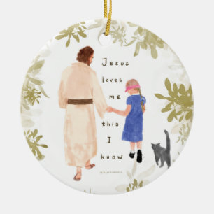 Jésus m'aime Ornement en céramique de Noël